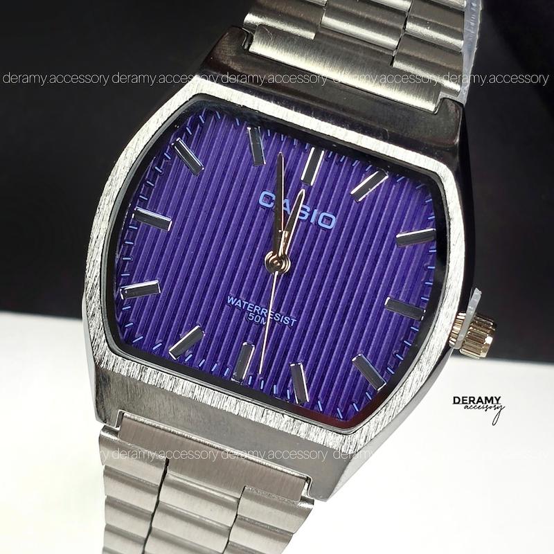 ساعتمچی مردانه کاسیو سیلور  صفحه سورمه ای (آبی کاربنی) ترند دارای رفرنس  | ساعت مچی اولد مانی casio  مردانه 431  گرید بالا- مربع کیفیت دار-