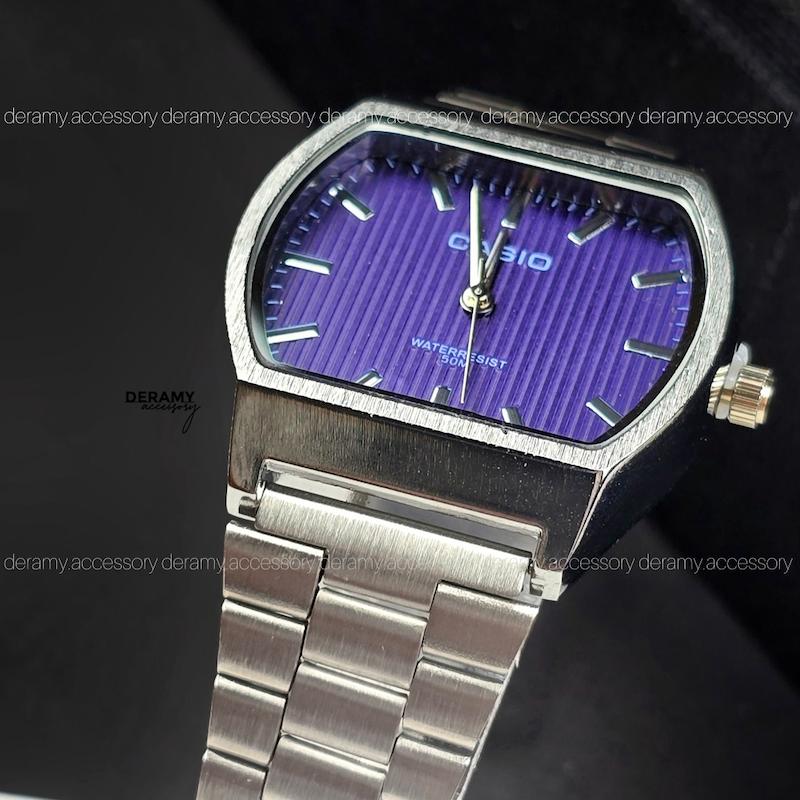 ساعتمچی مردانه کاسیو سیلور  صفحه سورمه ای (آبی کاربنی) ترند دارای رفرنس  | ساعت مچی اولد مانی casio  مردانه 431  گرید بالا- مربع کیفیت دار-