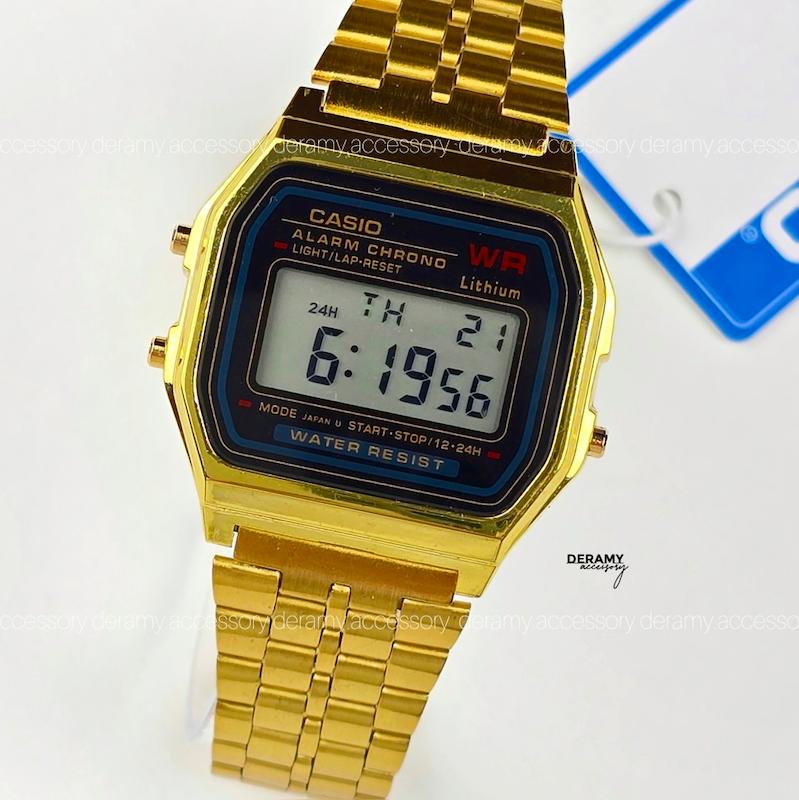 ساعت کاسیو نوستالژی فول امکانات اسپرت طلایی | ساعتمچی  مناسب خانم و آقا casio  دیجیتالی کد 093 گرید بالا کد 304-