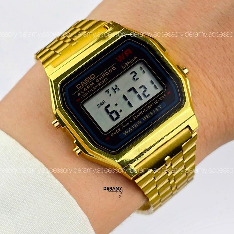 ساعت کاسیو نوستالژی فول امکانات اسپرت طلایی | ساعتمچی  مناسب خانم و آقا casio  دیجیتالی کد 093 گرید بالا کد 304-