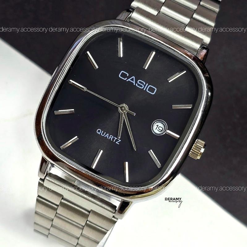  / مردانه / ساعتمچی کاسیو سیلور (صفحه  مشکی نوک مدادی) ترند مربعی| ساعت مچی اولد مانی  casio مردانه  180 - مربع -ضد حساسیت 361-- ویژه درامی اکسسوری مونتاژ ژاپن 