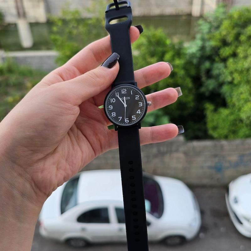 ساعت مچی سلیکونی دایره ای  مشکی | ساعتمچی بولون bolun  کد 505- دایره ای درجه یک با بند ضد حساسیت- بلون