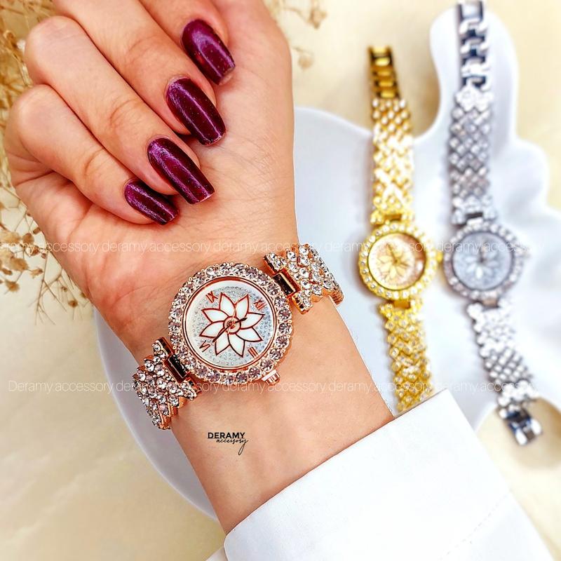 ساعتمچی فول نگین جینوا طرح گل زنانه 072