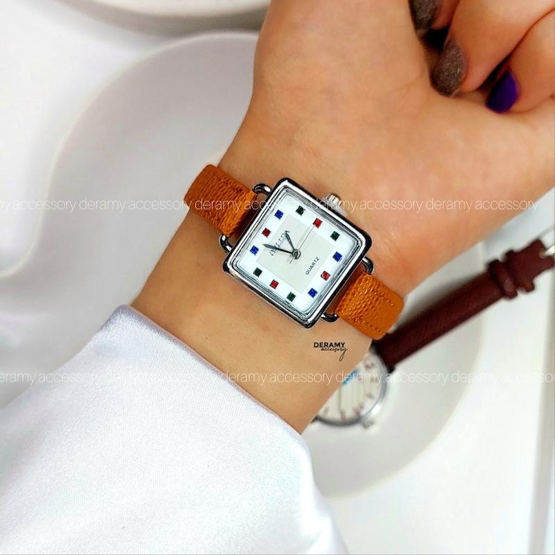 ساعت چرمی رنگی اولیجیا | ساعتمچی با کیفیت با جعبه رايگان کد 105