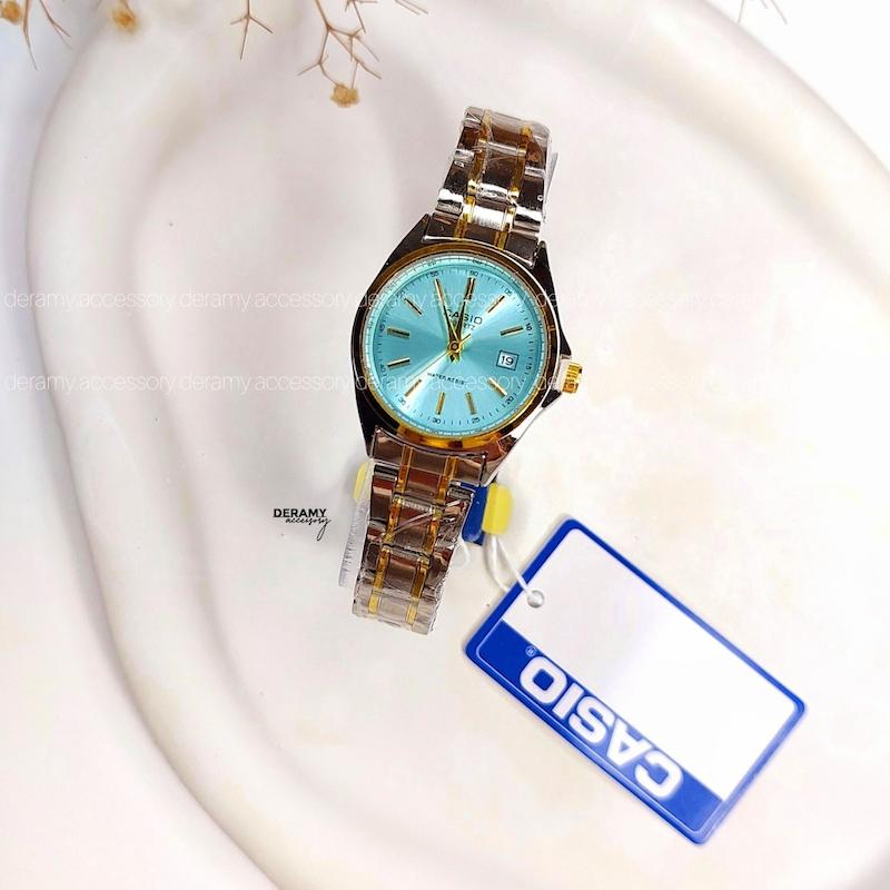 ساعت کاسیو آبی آسمونی زنانه  | ساعت زنانه casio پرنسسی با باکس رایگان کد  082 
