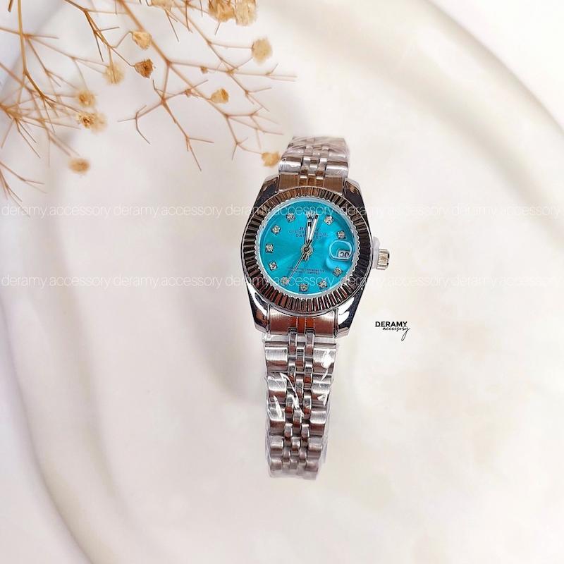 ساعت مچی رولکس صفحه رنگی مناسب خانم ها | ساعتمچی  rolex پرنسسی با باکس رایگان 125
