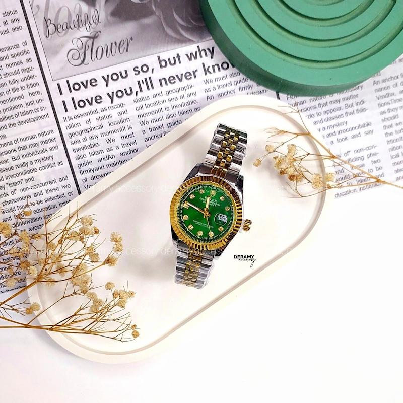 ساعت مچی سبز رولکس مناسب خانم ها| ساعت rolex با باکس رایگان 125