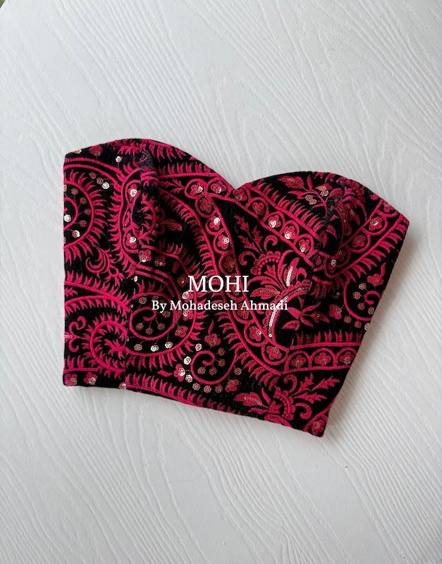 کراپ شعله ( مخمل ) 