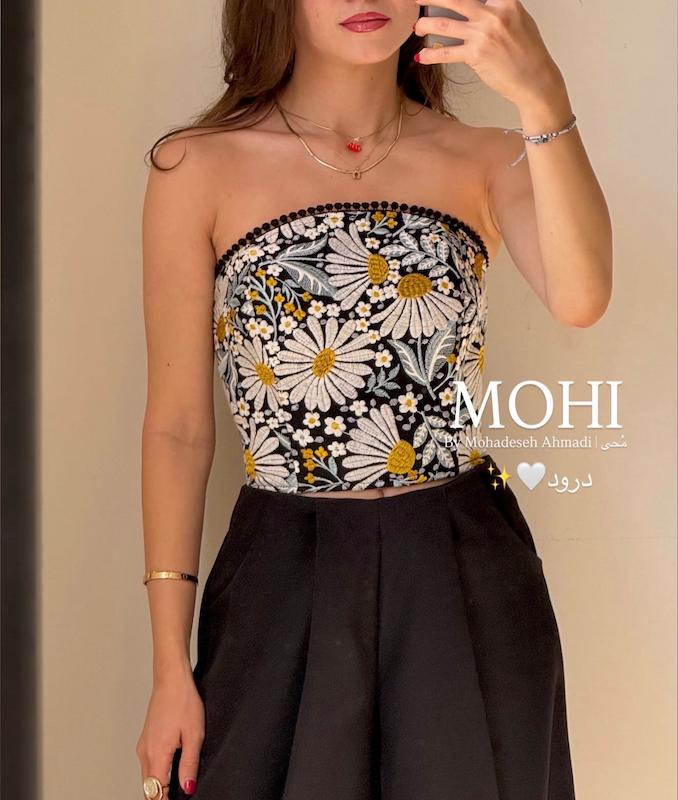 بابونه لینن ( نوار مشکی)