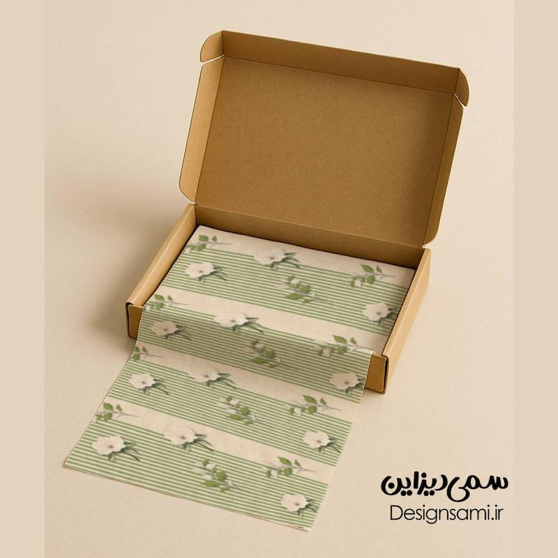 کاغذ پوستی طرح گل کرم