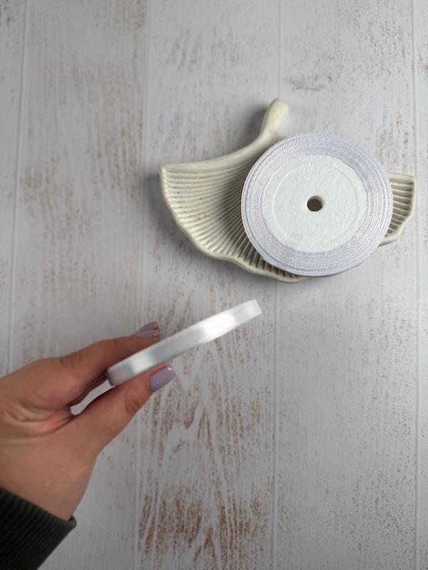 روبان سفید نیم سانتی ساتن