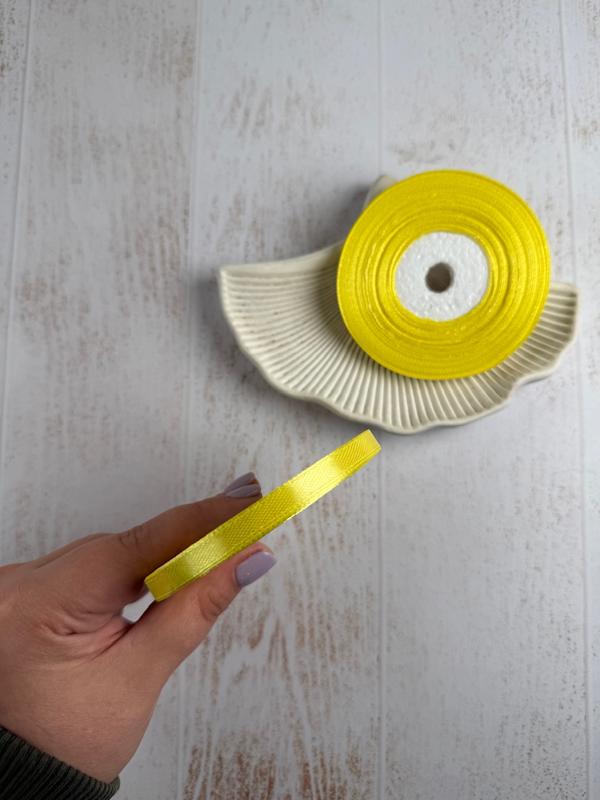 روبان زرد نیم سانتی ساتن