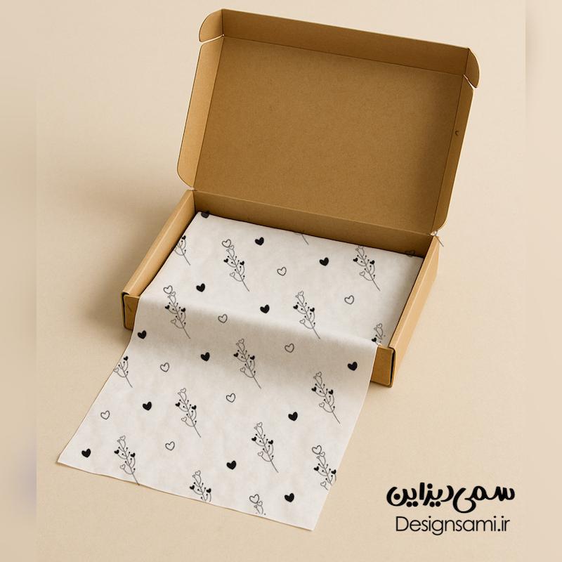 کاغذ پوستی طرح قلب🖤