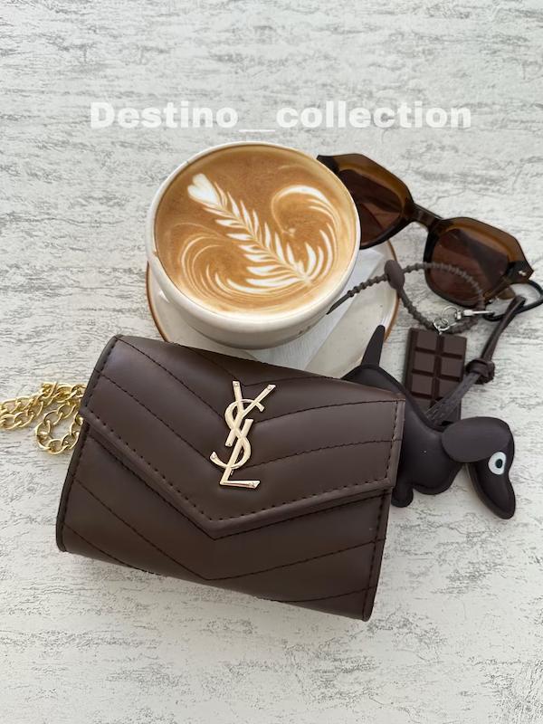 کیف مینی چیک قهوه ای