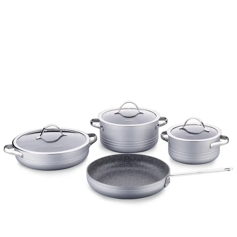 سرویس قابلمه 7 پارچه گرانیت طوسی لینیا کرکماز 2619-3