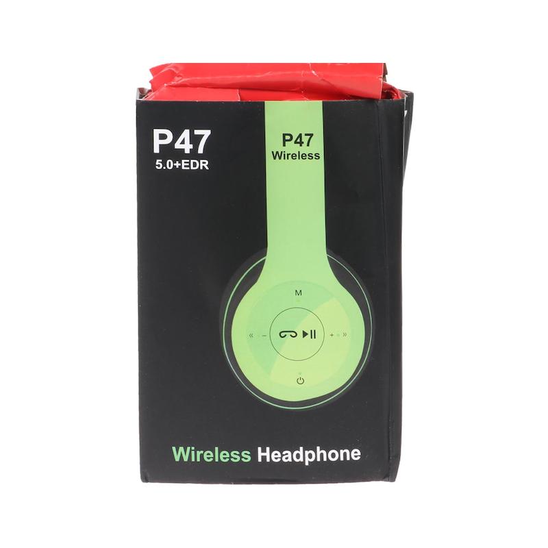 هدفون بی سیم مدل P47-طوسی فسفری (پک ضعیف)