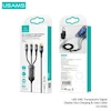 بسته بندی کابل شارژ چند منظوره USB به Type-C/Micro/Lightning برند USAMS مدل SJ582