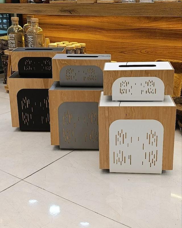 سطل و دستمال چوب فلز روزاری (کد 2)