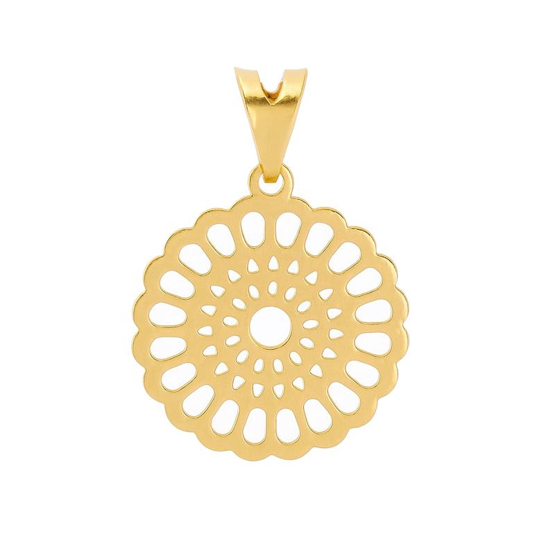 آویز طلا 18 عیار زنانه مدل دایره کد 76