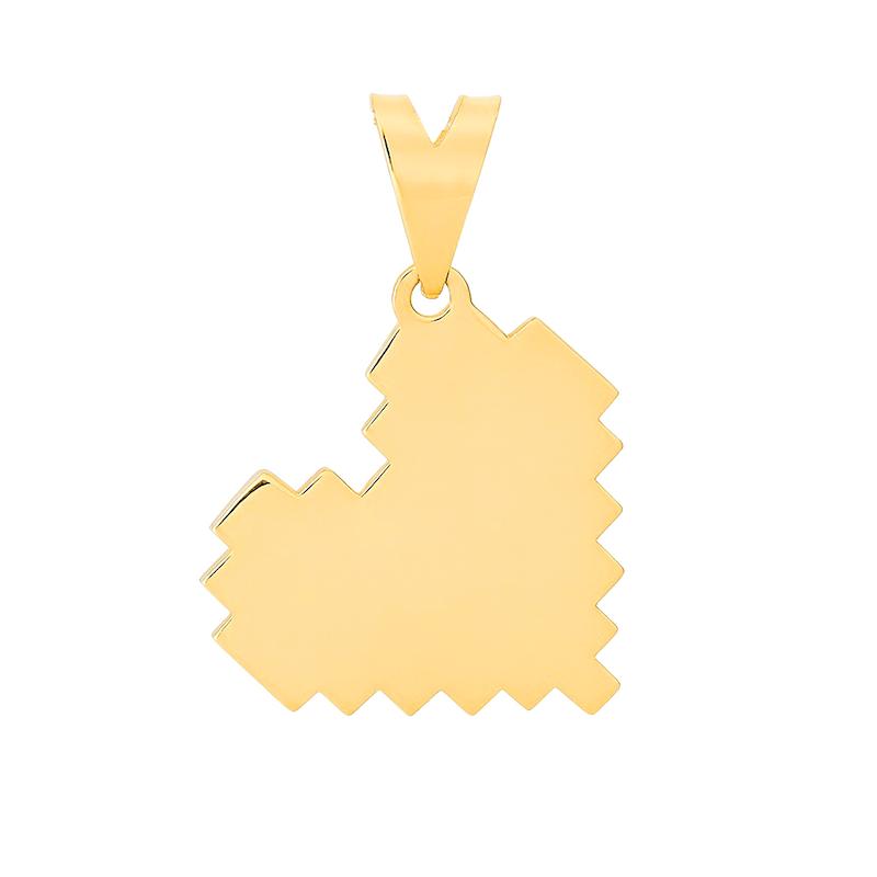 آویز طلا 18 عیار زنانه مدل قلب پیکسلی کد 81