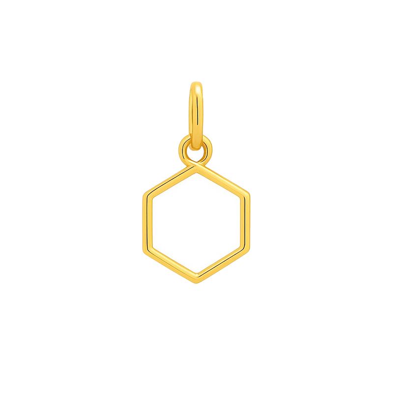 آویز طلا 18 عیار زنانه مدل شش ضلعی کد 113 