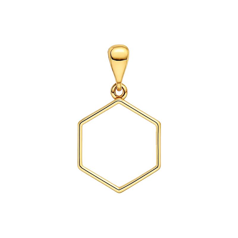 آویز طلا 18 عیار زنانه  مدل شش ضلعی بزرگ کد 122