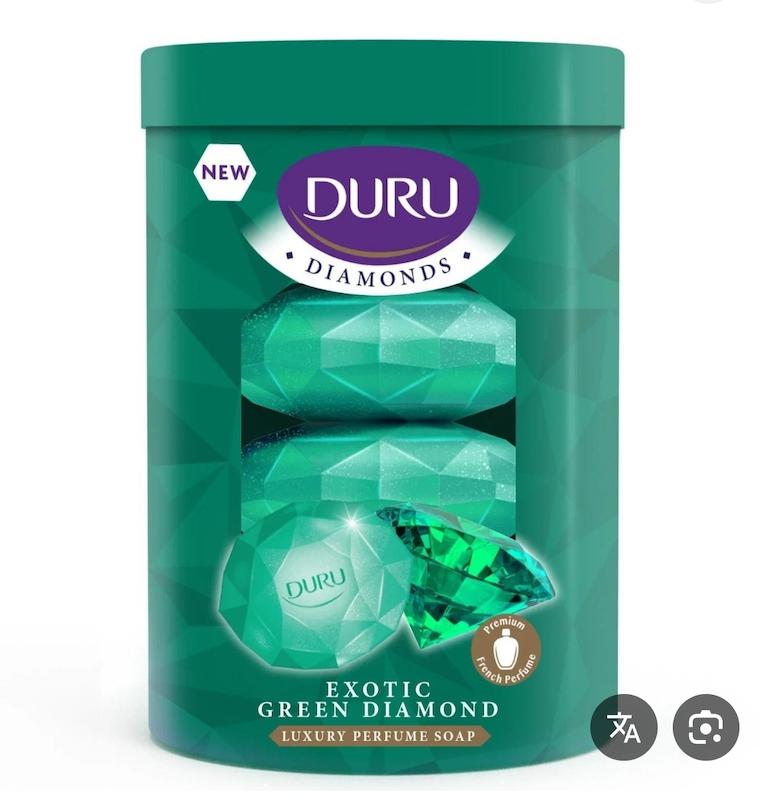 صابون دورو لیوانی ترکیه‌ای الماس سبز ۴ عددی