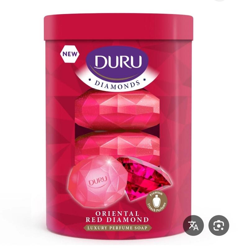 صابون دورو لیوانی ترکیه‌ای الماس قرمز ۴ عددی