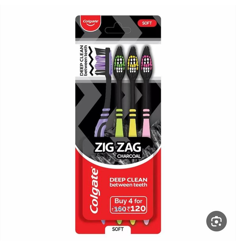 مسواک کلگیت مدل زیگزاگ ۴ عددی 