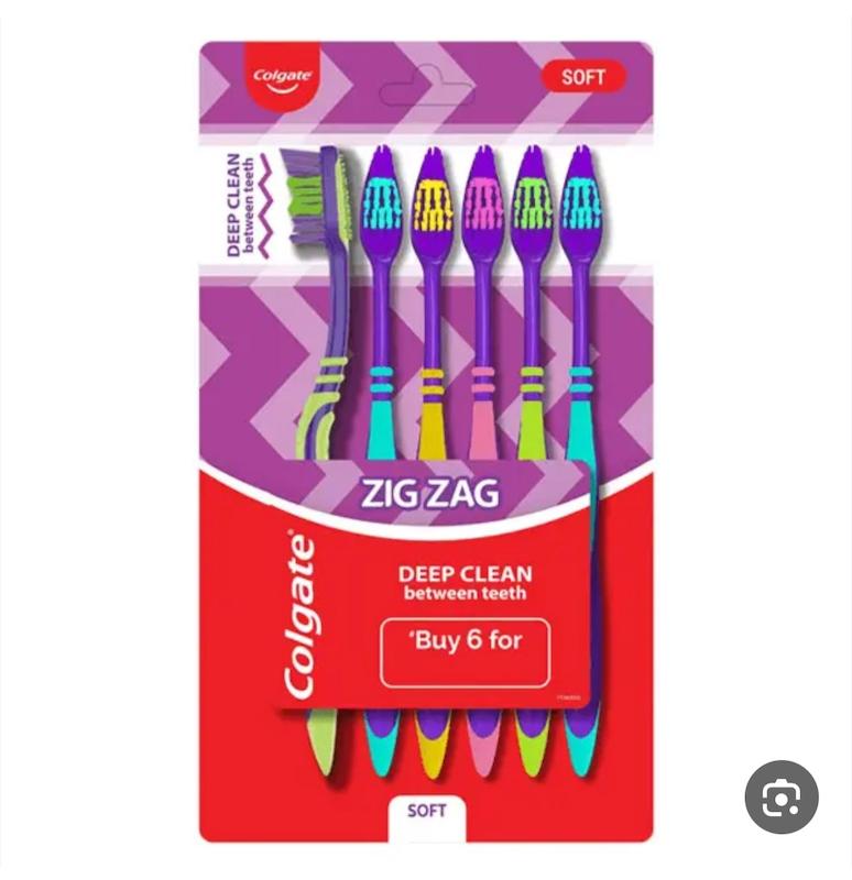 مسواک کلگیت مدل زیگزاگ ۶ عددی