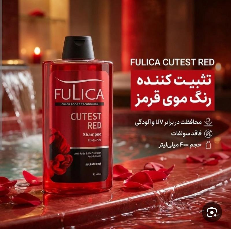 شامپو فولیکا تثبیت کننده و محافظ موی رنگ شده قرمز فاقد سولفات ۴۰۰ میل