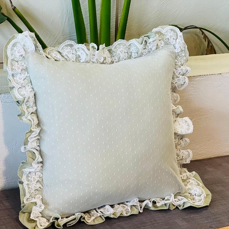 کوسن سبز کاهویی خالدار