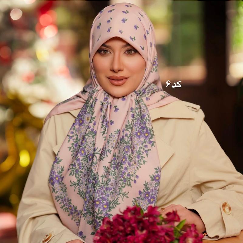 روسری ابریشم گل ریز