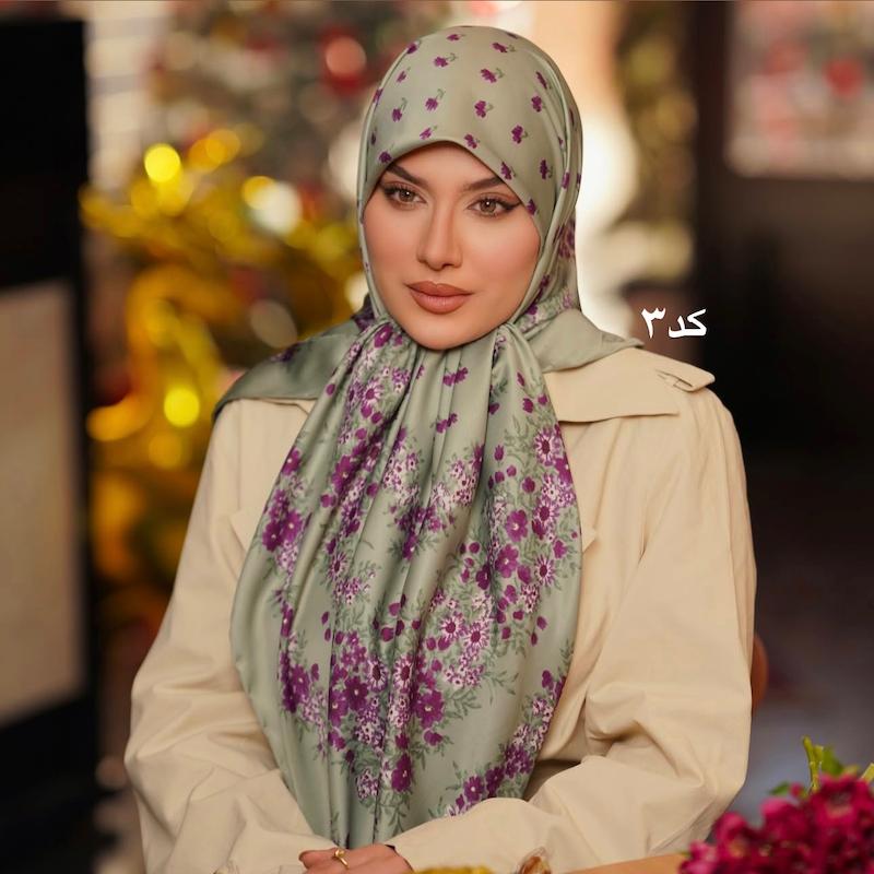روسری ابریشم گل ریز