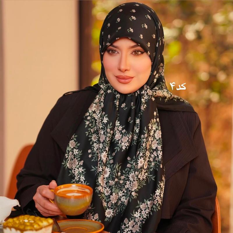 روسری ابریشم گل ریز