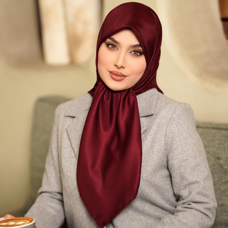 روسری ابریشم توییل تک رنگ 90