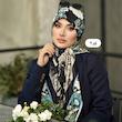 روسری ابریشم ژاکارد طرح برند