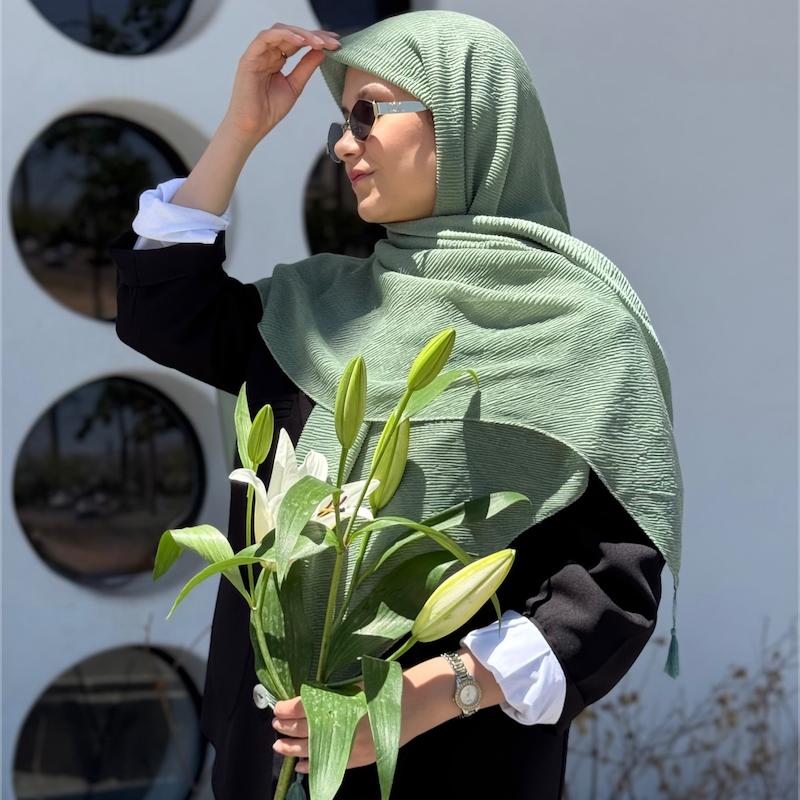 روسری پلیسه منگوله دار