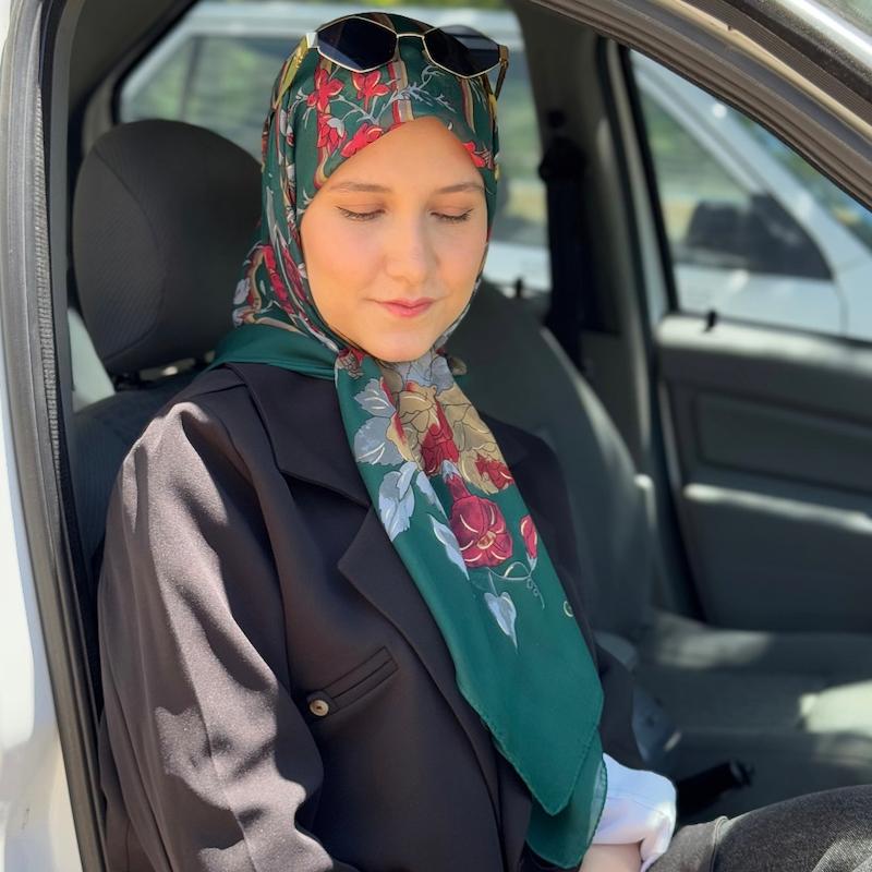 روسری گلدار شیفون ترک