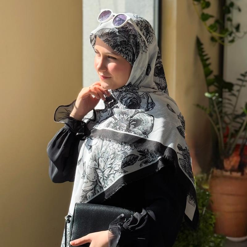 روسری سیا اسکارف طرح black & white 