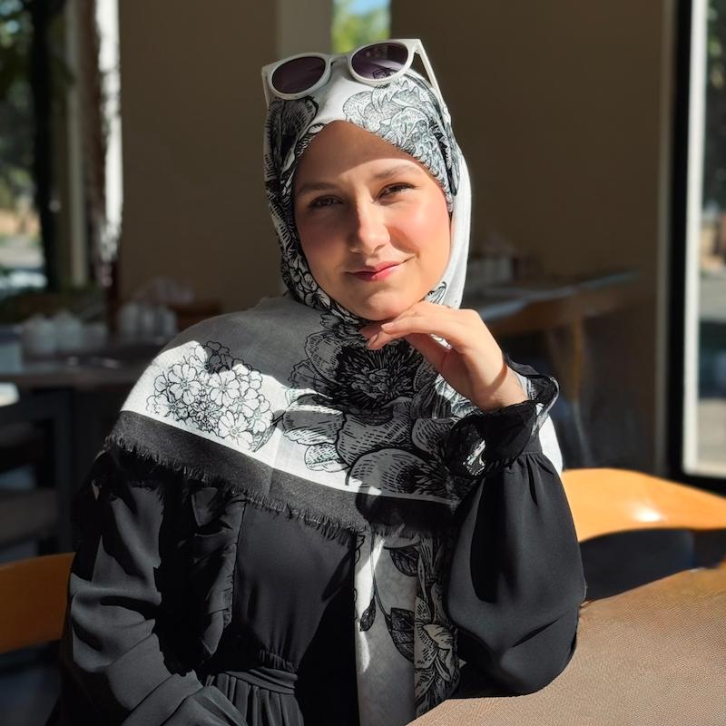 روسری سیا اسکارف طرح black & white 
