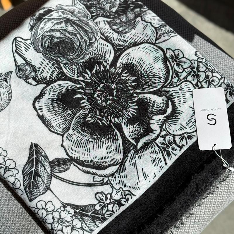 روسری سیا اسکارف طرح black & white 