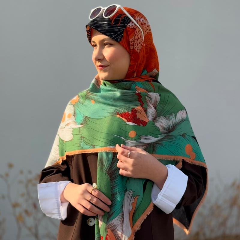 روسری سیا اسکارف طرح fish