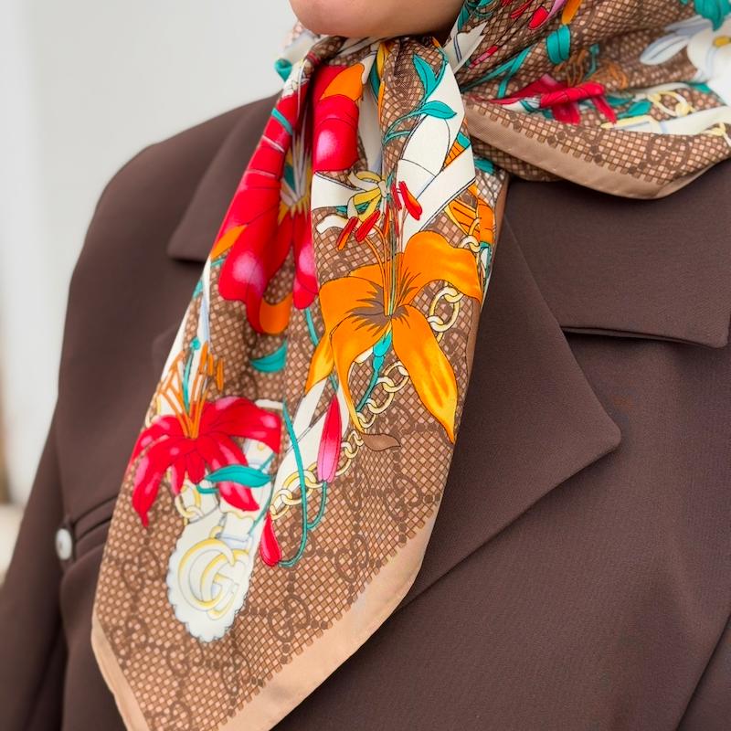 روسری قواره ۱۰۰ گوچی گل