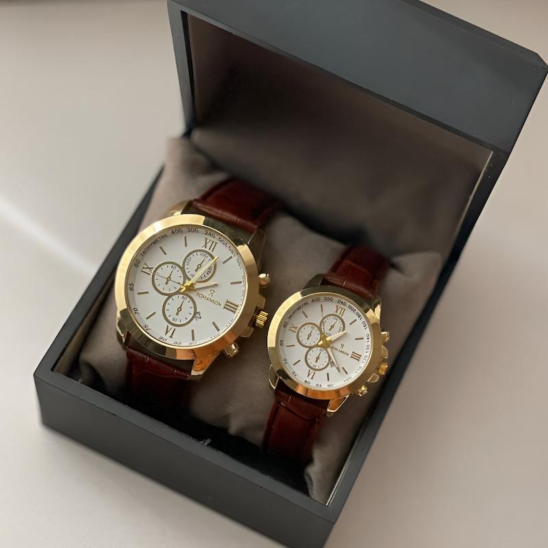 ساعت چرم عسلی