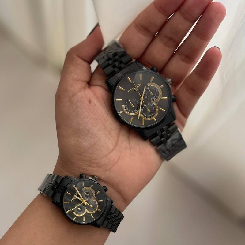 ساعت سیتیزن vip فول مشکی طلایی کوکو