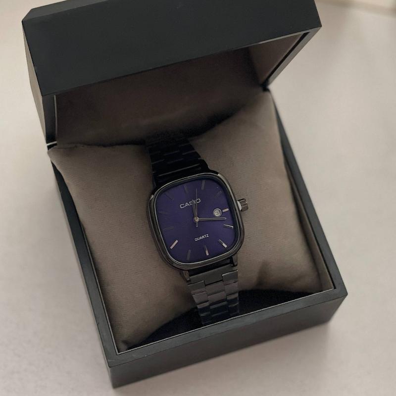 ساعت تک مردانه کاسیو اولد مانی مشکی آبی