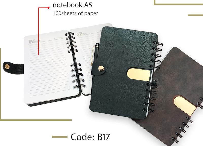 دفترچه یادداشت فنری دکمه دار