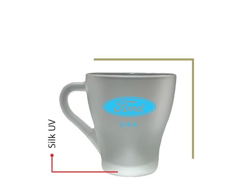 لیوان دسته دار کریستال یخی  کد 112