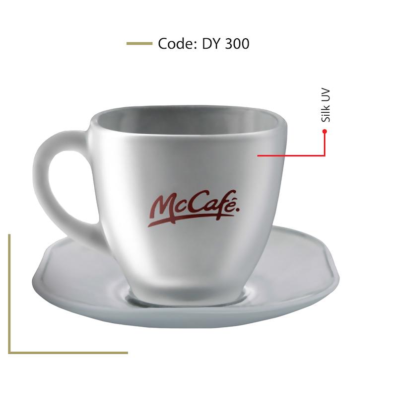 فنجان و زیر فنجانی کریستال یخی کد 300